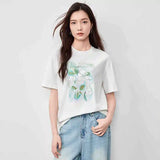 Bequemes, lockeres Sommer-Rundhals-T-Shirt
