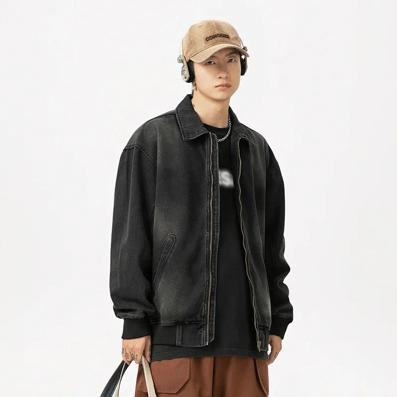 Veste à fermeture éclair rétro et élégante