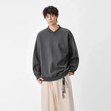 Minimalist Label Detail V-Neck Sweatshirt