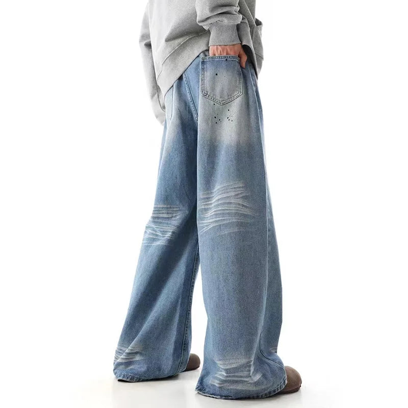 Retro Boy Friend Vintage Oversized Blue Casual Jeans