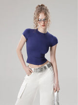Damen-Crop-Top in Unifarbe