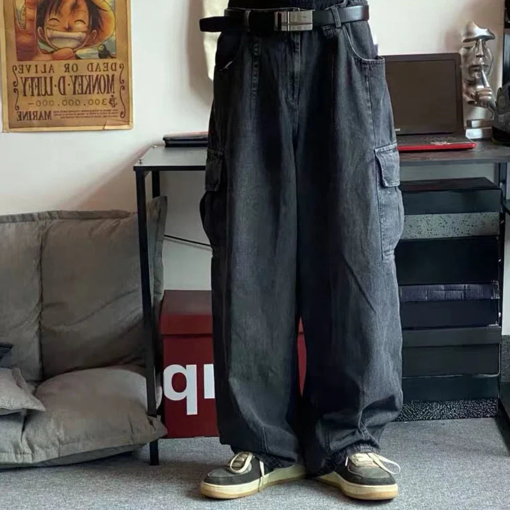 Y2K Oversized Hip Hop Denim Cargo Jeans