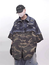 Chemise en denim camouflage vintage