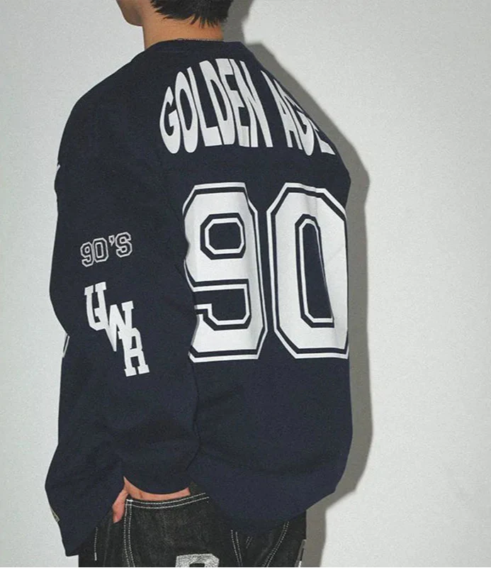 Casual Retro Oversized Loose Letter Print Sweatshirt
