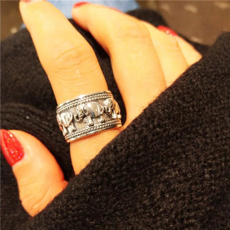 Y2K Vintage Elephant Wide Open Ring
