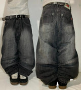 Y2K Gothic Washed Black Baggy Jeans