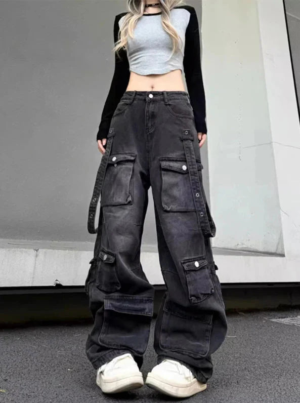 Baggy Vintage Y2K High Waist Cargo Pants