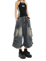Vintage Washed Workwear Denim Jorts