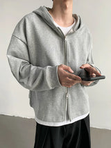 Cool Cozy Korean Zip Hoodied Sweatshirt