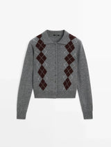 Ätherischer, kurzer Strickcardigan mit Diamantschliff