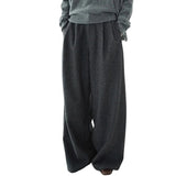 Chic Solid Gray Wide Leg Pants