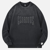 Ripped Casual Heavyweight Cotton Sweatshirt
