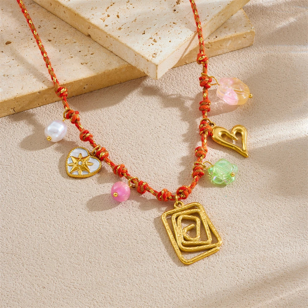 Golden Heart Crystal Pendant Necklace