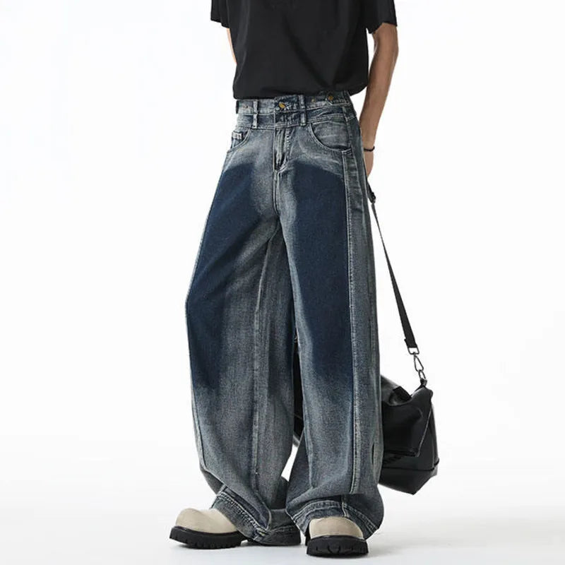 Straight Jeans mit lebendigem Farbkontrast-Tie-Dye-Muster