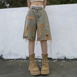 Streetwear Hip Hop Vintage High Street Denim Shorts