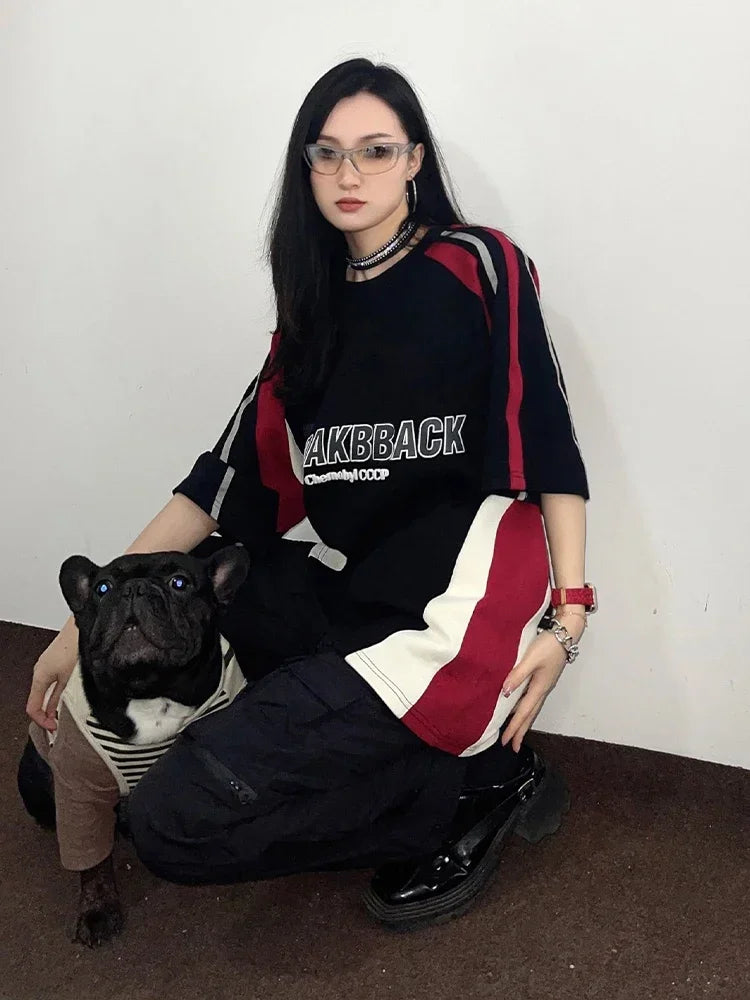 Vintage Oversized Graphic Patchwork T-Shirt