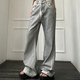 Damen Retro-Jeans mit weitem Bein und hohem Bund