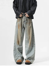Streetwear Vintage Distressed Wide Leg Denim Jeans
