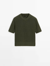 Pull à col rond style printemps vintage et éthéré pour femme