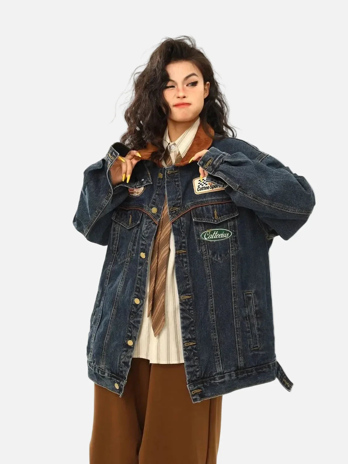 Y2K American Winter Loose Denim Jacket