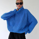Pull-over vintage confortable à col roulé pour femme