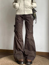 Jean cargo marron slim évasé