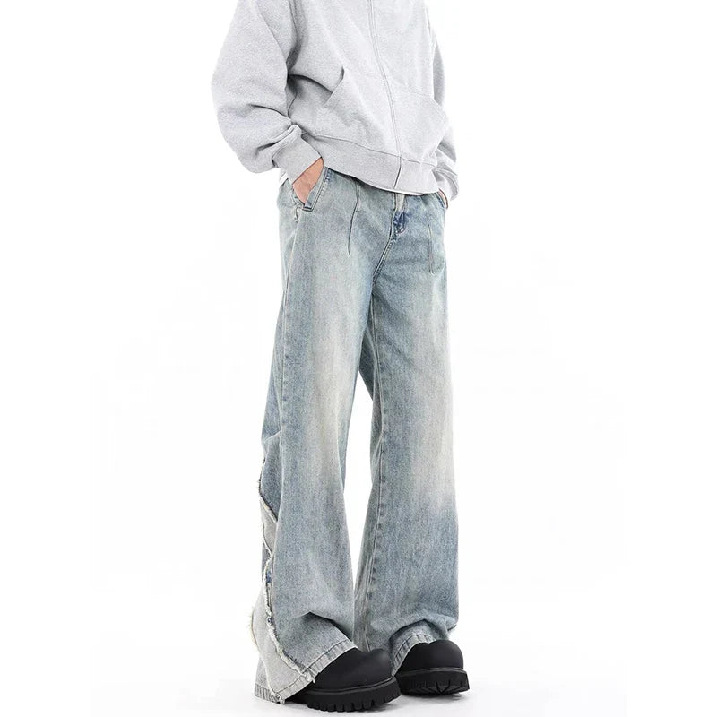 Vintage Streetwear Casual Blue Gothic Aesthetic Jeans