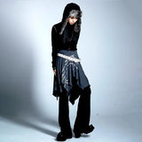 Grunge Y2K Graffiti Print Irregular Women's Skirt