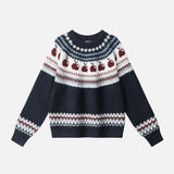 Cozy Soft Fair Isle Knitted Crewneck Sweater