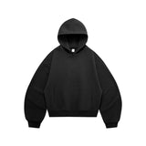 Short Curved Hem Men’s Fleece Hoodie Sweatshirt