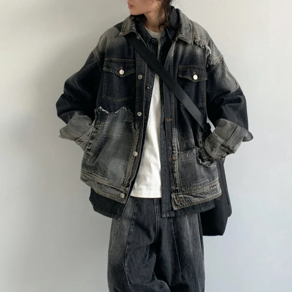 High-Quality Vintage Washed Denim Jacket