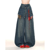 Women Popular Patchwork Wide Leg Jeans