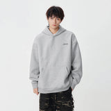 Minimalist Embroidered Logo Casual Hoodie