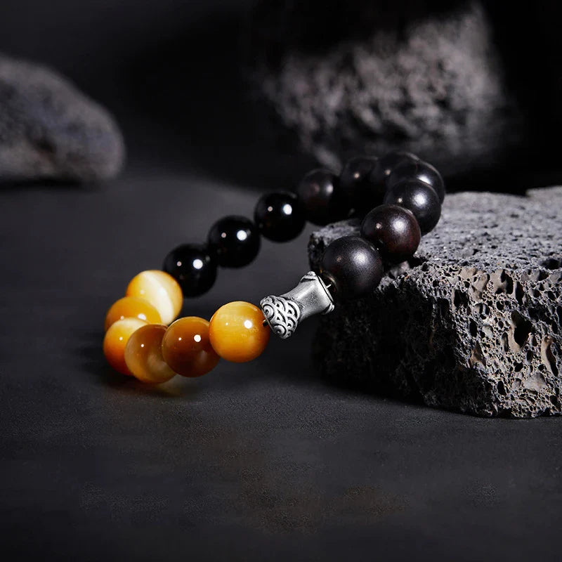 Natural Tiger Eyes Obsidian Stone Bracelet