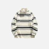 Y2K Retro Loose Stripes Half Zipper Sweatshirt