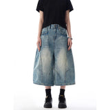 Insulated Streetwear Gothic High Waist Cargo Denim Jorts