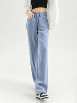Women Comfort Thin Summer Style High Waist Jeans