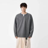 ヒップホップミニマリストクルーネック長袖Tシャツ