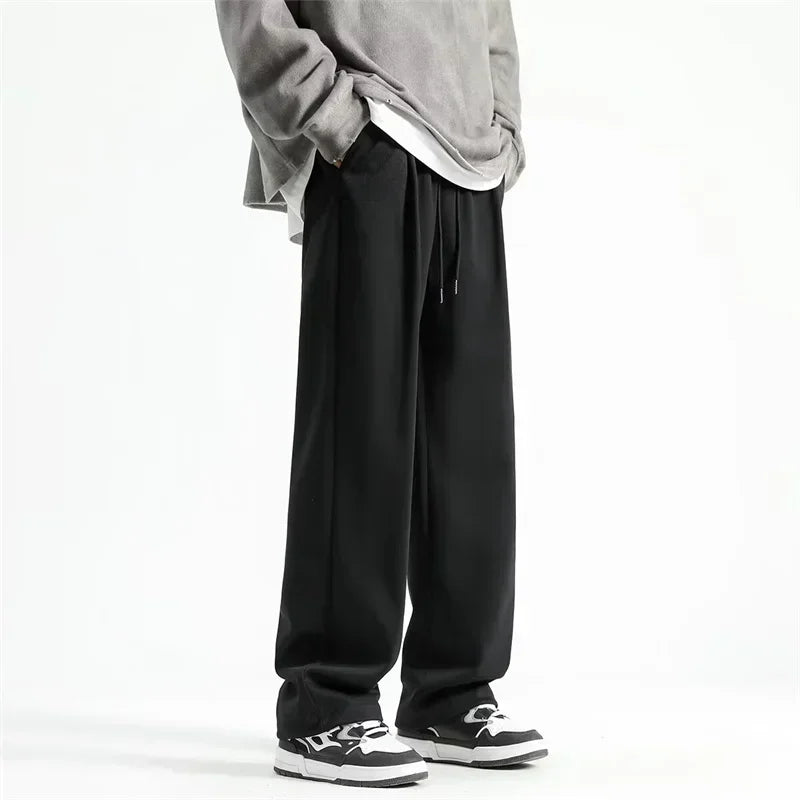 Casual Solid Color Baggy Fleece Sweatpants