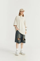 Vintage Jeansshorts mit Rissen