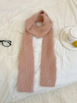 Fuzzy Long Strip Solid Color Scarves