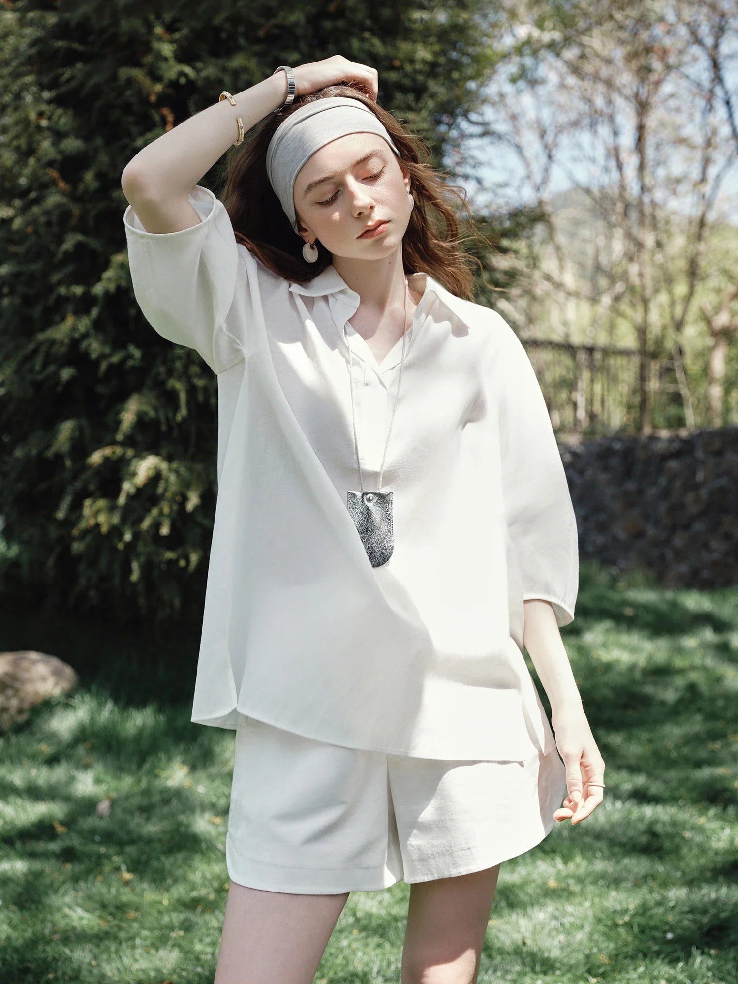 Chemise d'été légère en lin pour femme