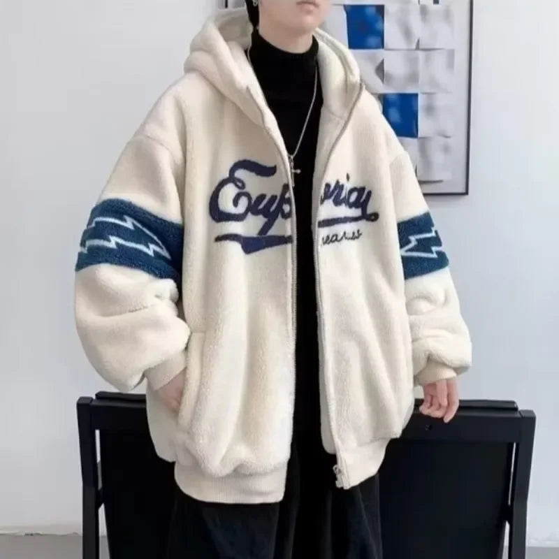 Veste épaisse en fourrure d'agneau de style coréen