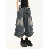 Vintage Washed Workwear Denim Shorts