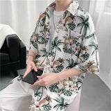 Chemise élégante à manches courtes boutonnée pour femme, style Floride