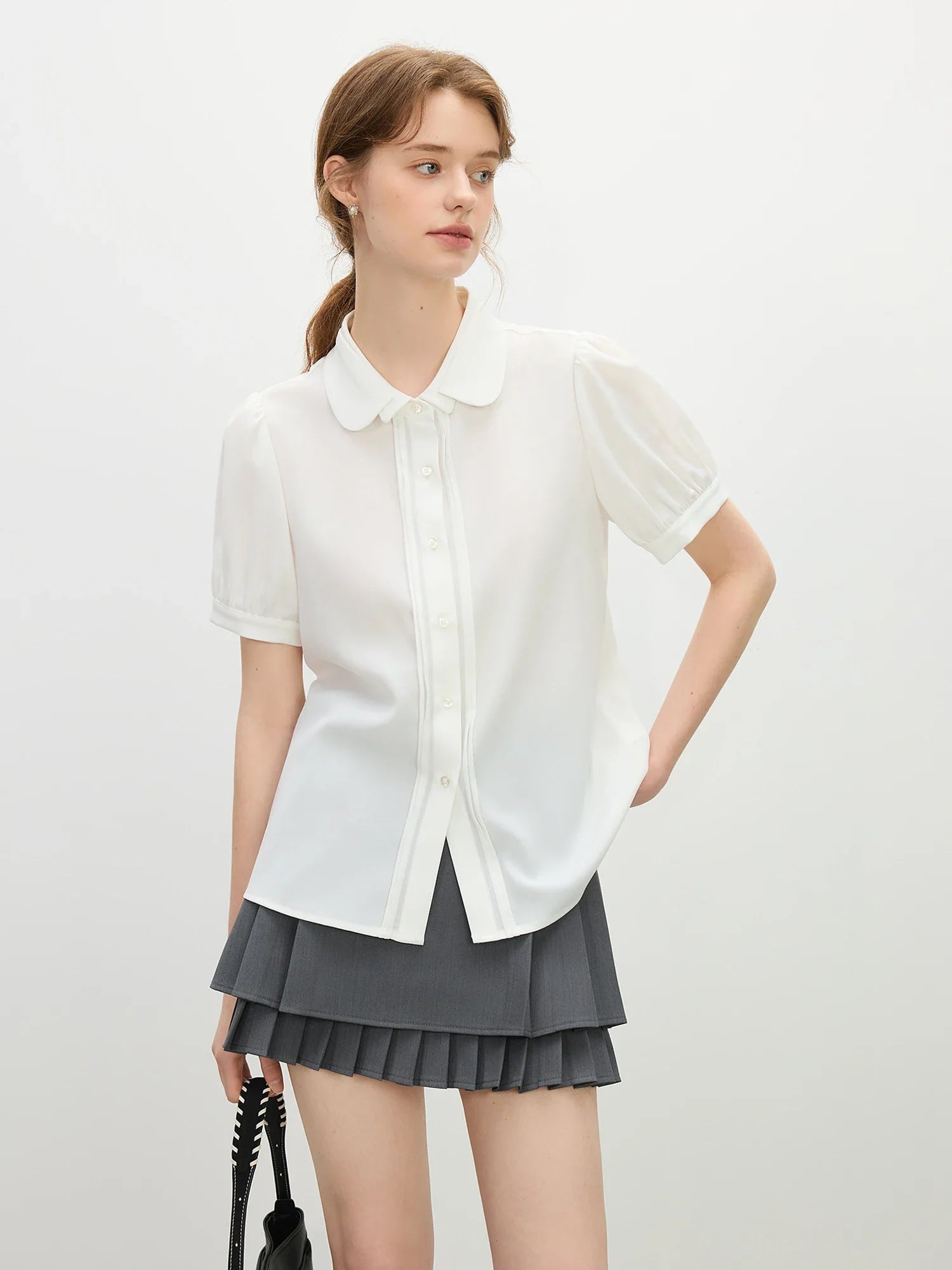Elegante Bluse mit Lagenkragen, bürotauglich