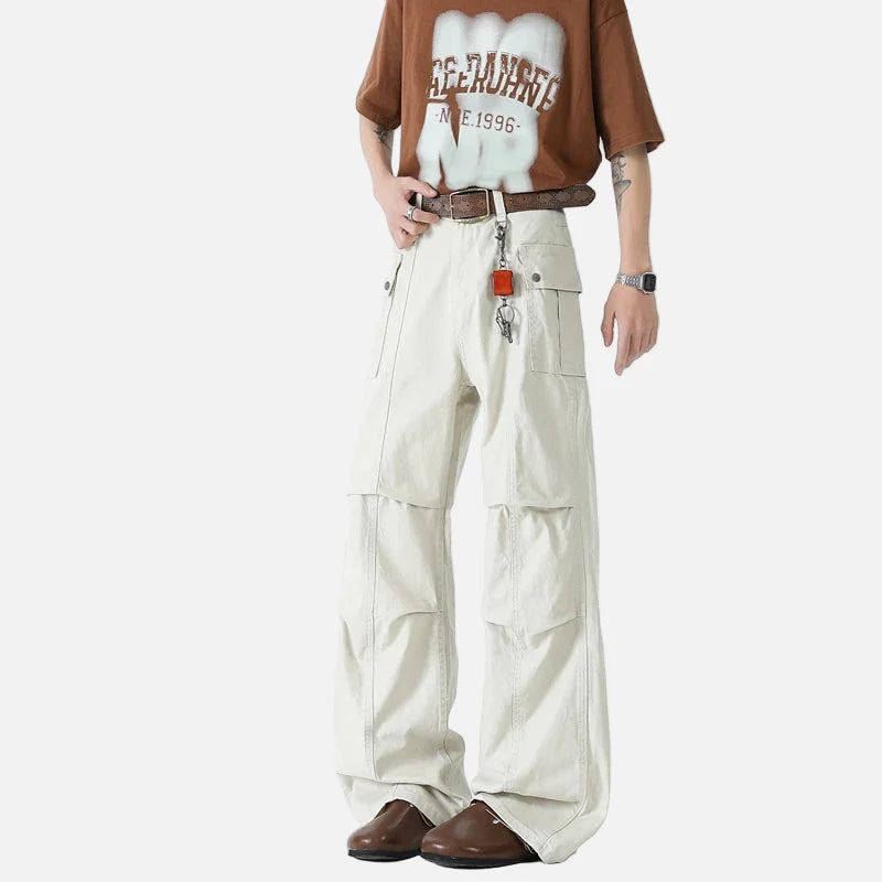 Gray & White Cargo Denim Work Jeans