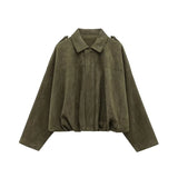 Mujer Suede Oversized Bomber Jacket