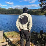 Pull de billard beige rétro simple style hip-hop