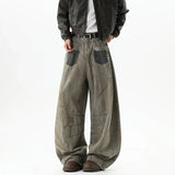 American Style Star Printing Dirty Dying Denim Jeans